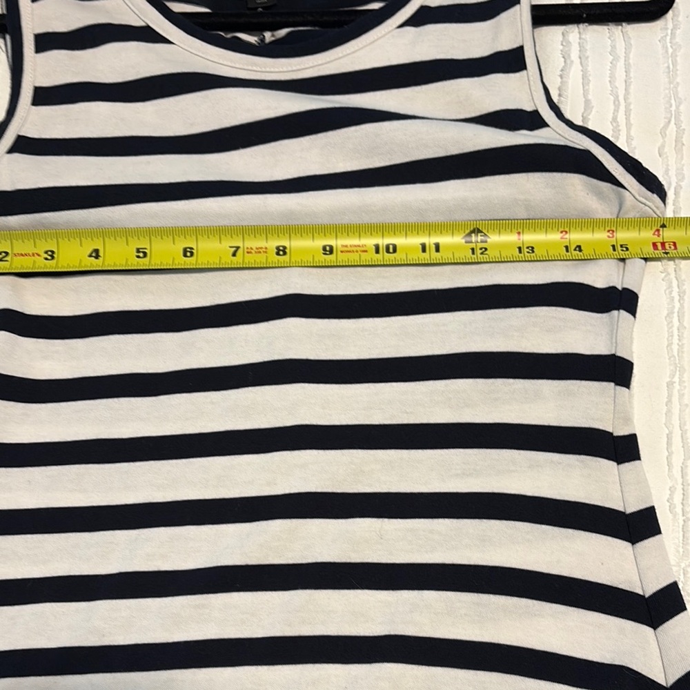 Navy and White Striped Sleeveless Dress - Picture 7 of 9